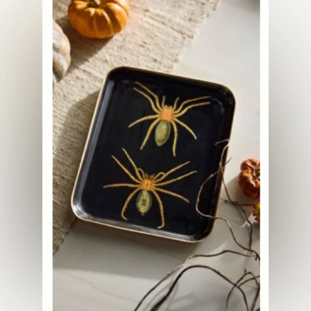 🔥Halloween Spider Tray - Black and Gold‎